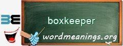 WordMeaning blackboard for boxkeeper